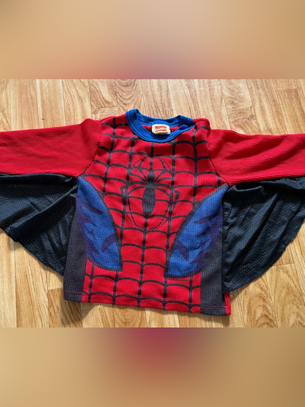 Vintage 2001 Marvel Spider-Man Red & Blue Kids Top